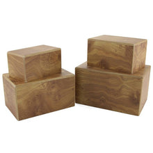 Load image into Gallery viewer, Small/Keepsake Natural Box Funeral Cremation Urn for Ashes, 45 Cubic Inches
