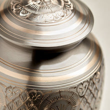 Load image into Gallery viewer, New, Solid Brass Classic Platinum Large Funeral Cremation Urn, 190 Cubic Inches
