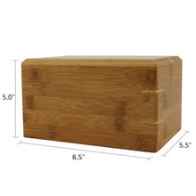 Load image into Gallery viewer, Large Bamboo Box Funeral Cremation Urn for Ashes, 125 Cubic Inches
