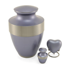 Load image into Gallery viewer, Heart Keepsake Brass Blue Funeral Cremation Urn for Ashes, 3 Cubic Inches
