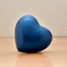 Load image into Gallery viewer, Small/Keepsake Blue Brass Arielle Heart Cremation Urn, 20 cubic inches
