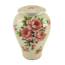Load image into Gallery viewer, White Ceramic Rose Bouquet Adult 200 Cubic Inch Funeral Cremation Urn for Ashes
