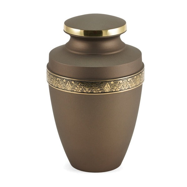 Adult 200 Cubic Inch Brass Bronze Funeral Cremation Urn for Ashes