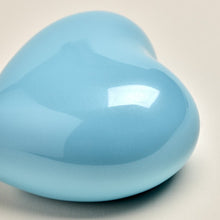 Load image into Gallery viewer, New Brass Pearl Blue Arielle Heart Funeral Cremation Urn w/stand,20 Cubic inches
