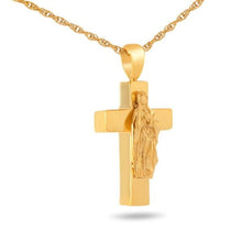 Load image into Gallery viewer, Mother Mary on Gold/Stainless Steel Pendant Funeral Cremation Urn w/Necklace
