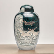 Load image into Gallery viewer, New, Solid Brass Guided Light Adult Funeral Cremation Urn, 200 Cubic Inches
