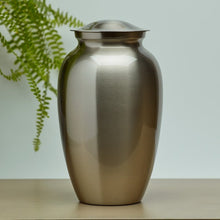 Load image into Gallery viewer, Large/Adult 200 Cubic Inch Pewter Classic Gloss Stainless Steel Cremation Urn
