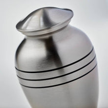 Load image into Gallery viewer, Solid Brass Classic Pewter Color Child/Pet Funeral Cremation Urn, 40 Cubic Inch
