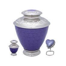 Load image into Gallery viewer, Large/Adult 200 Cubic Inches Elegance Pearl Purple Brass Funeral Cremation Urn
