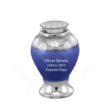 Load image into Gallery viewer, Large/Adult 200 Cubic Inches Elegance Pearl Blue Funeral Cremation Urn
