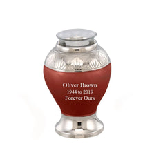 Load image into Gallery viewer, Large/Adult 200 Cubic Inches Elegance Pearl Red Brass Funeral Cremation Urn
