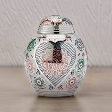 Load image into Gallery viewer, Small Lotus Heart Brass Pet Funeral Cremation Urn for Ashes, 40 Cubic Inches

