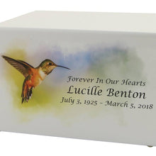 Load image into Gallery viewer, Large/Adult Somerset Hummingbird Box Cremation Urn for Ashes, 200 Cubic Inches

