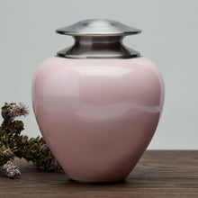 Load image into Gallery viewer, Adult 195 Cubic Inch Brass Pink Funeral Cremation Urn for Ashes
