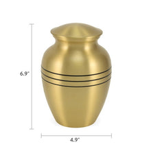 Load image into Gallery viewer, New, Solid Brass Classic Bronze Child/Pet Cremation Urn, 70 Cubic Inches
