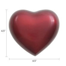 Load image into Gallery viewer, Small/Keepsake Red Brass Arielle Heart Cremation Urn, 20 cubic inches

