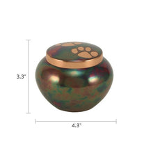 Load image into Gallery viewer, Small/Keepsake Copper Brass Quest Cremation Urn, 25 cubic inches
