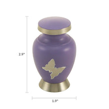 Load image into Gallery viewer, At Peace Memorials Butterfly Mini Keepsake w/ Velvet Bag Cremation Urn, 5 Cubic Inches
