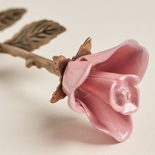 Load image into Gallery viewer, New, Solid Brass Pink Threaded Rose Keepsake Funeral Cremation Urn For Ashes
