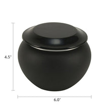 Load image into Gallery viewer, Small/Keepsake Black Pagoda Aluminum Funeral Cremation Urn, 70 Cubic Inches

