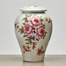 Load image into Gallery viewer, White Ceramic Rose Bouquet Adult 200 Cubic Inch Funeral Cremation Urn for Ashes
