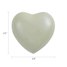 Load image into Gallery viewer, Heart Keepsake Brass White Funeral Cremation Urn for Ashes, 3 Cubic Inches
