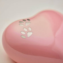 Load image into Gallery viewer, Arielle Pearl Pink Heart Paw Urn
