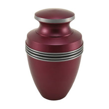 Load image into Gallery viewer, Large/Adult 200 Cubic Inch Magenta Aluminum Grecian Funeral Cremation Urn

