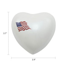 Load image into Gallery viewer, Heart Keepsake Funeral Cremation Urn for ashes,3 Cubic Inches-Classic Color Flag
