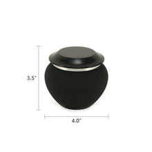 Load image into Gallery viewer, Small/Keepsake Black Pagoda Aluminum Funeral Cremation Urn, 25 Cubic Inches
