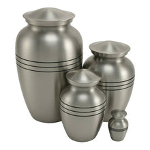 Load image into Gallery viewer, Solid Brass Classic Pewter Color Child/Pet Funeral Cremation Urn, 40 Cubic Inch
