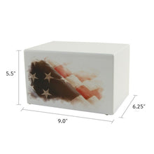 Load image into Gallery viewer, Large/Adult American Flag Box Funeral Cremation Urn for Ashes, 200 Cubic Inches
