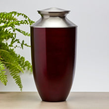 Load image into Gallery viewer, Red Alloy &amp; Brass Adult 200 Cubic Inch Funeral Cremation Urn for Ashes
