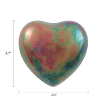 Load image into Gallery viewer, Small/Keepsake Stainless Steel Raku Heart Funeral Cremation Urn - 3 Cubic Inches
