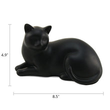Load image into Gallery viewer, Small/Keepsake Black Cozy Cat Resin Funeral Cremation Urn, 25 Cubic Inches
