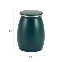 Load image into Gallery viewer, At Peace Memorials Nouveau Teal Sapphire Small Pet Urn
