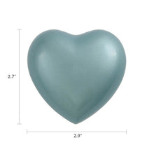Load image into Gallery viewer, Heart Keepsake Brass Green Funeral Cremation Urn for Ashes, 3 Cubic Inches
