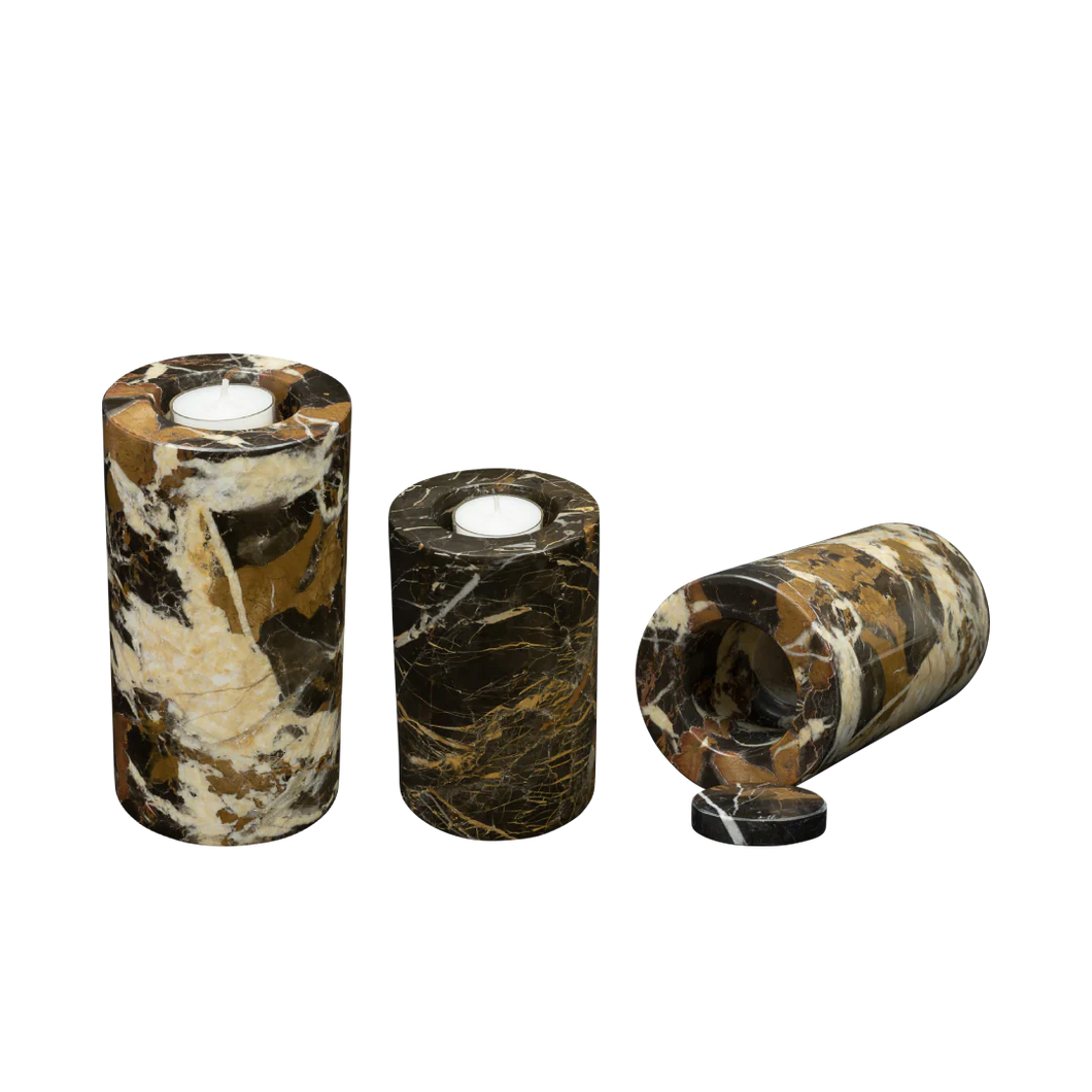 Small/Keepsake 9.5 Cubic Inch King Gold Tea Light Marble Cremation Urn