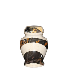 Load image into Gallery viewer, Small/Keepsake 15 Cubic Inch Carpel Cameo &amp; King Marble Funeral Cremation Urn for Ashes
