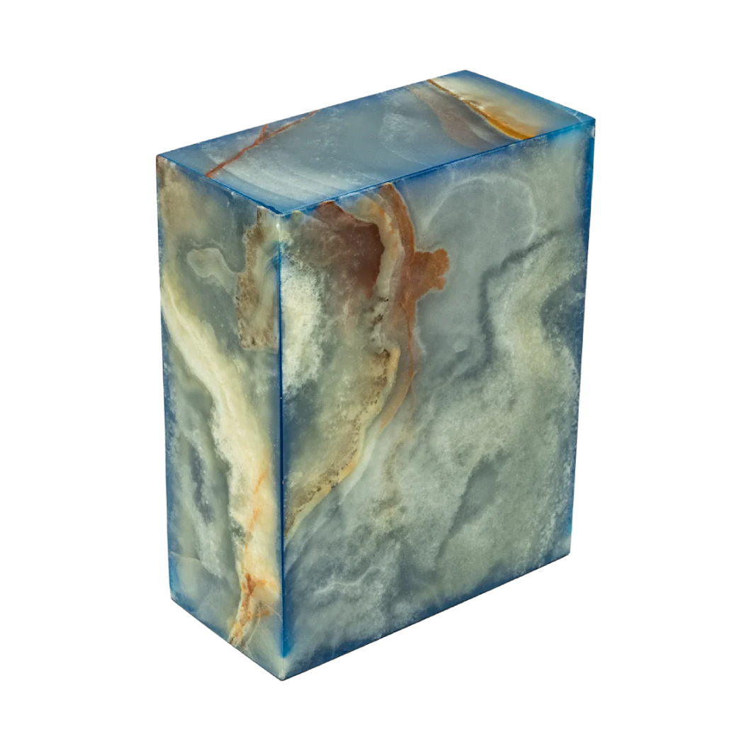 Large/Adult 220 Cubic Inches Eternity Sapphire Onyx Rectangular Cremation Urn
