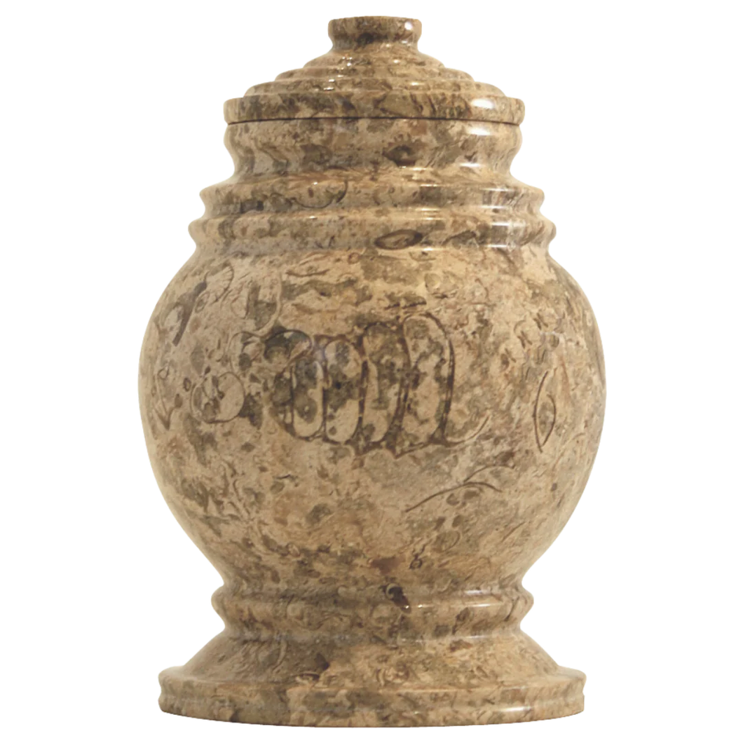 Small/Keepsake Princess Fossil Stone Marble Keepsake Funeral Cremation Urn