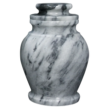 Load image into Gallery viewer, Small/Keepsake 15 Cubic Inches Serenity Cashmere Gray Marble Funeral Cremation Urn
