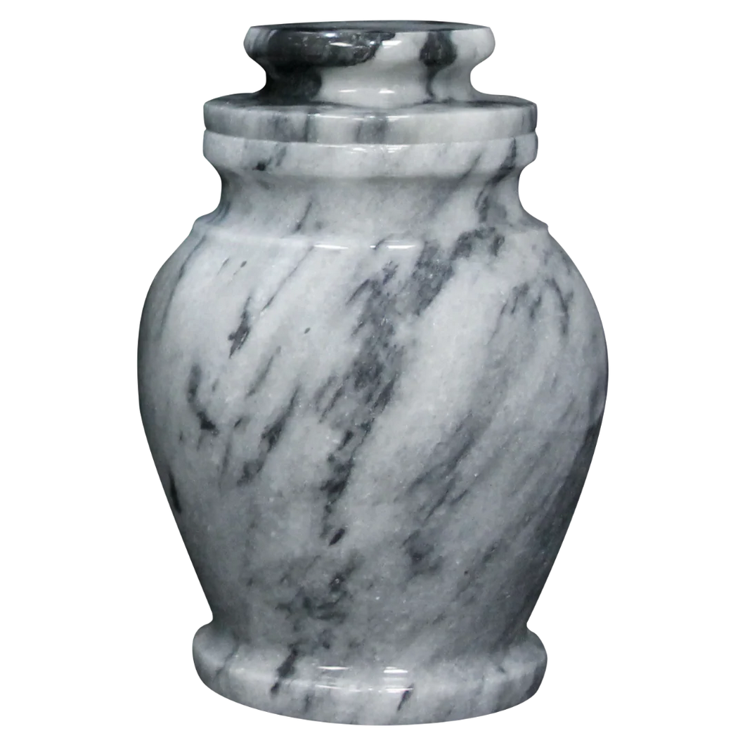 Small/Keepsake 15 Cubic Inches Serenity Cashmere Gray Marble Funeral Cremation Urn