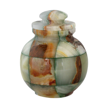 Load image into Gallery viewer, Small/Keepsake 15 Cubic Inch Triumph Onyx Green Marble Cremation Urn for Ashes
