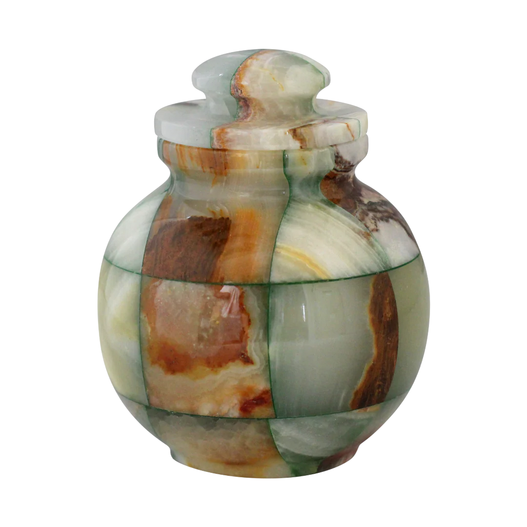 Small/Keepsake 15 Cubic Inch Triumph Onyx Green Marble Cremation Urn for Ashes