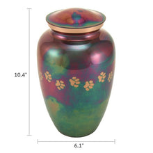 Load image into Gallery viewer, At Peace Memorials Classic Paws Raku Large Pet or Family Pet Urn
