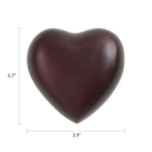 Load image into Gallery viewer, Red Alloy &amp; Brass Heart Keepsake Funeral Cremation Urn for Ashes, 3 Cubic Inches
