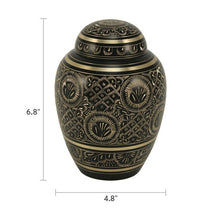 Load image into Gallery viewer, Solid Brass Radiance Infant/Child/Pet Funeral Cremation Urn 80 Cubic Inches
