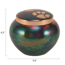 Load image into Gallery viewer, Small/Keepsake Copper Brass Quest Cremation Urn, 70 cubic inches
