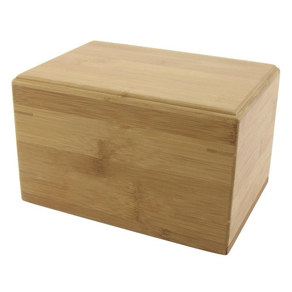 Large Bamboo Box Funeral Cremation Urn for Ashes, 200 Cubic Inches